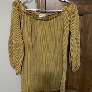 Off the Shoulder Mustard Top